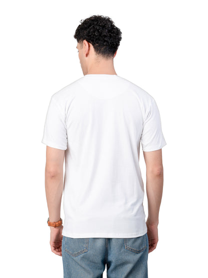 Men's WHITE  Solid Slim Fit T-Shirt