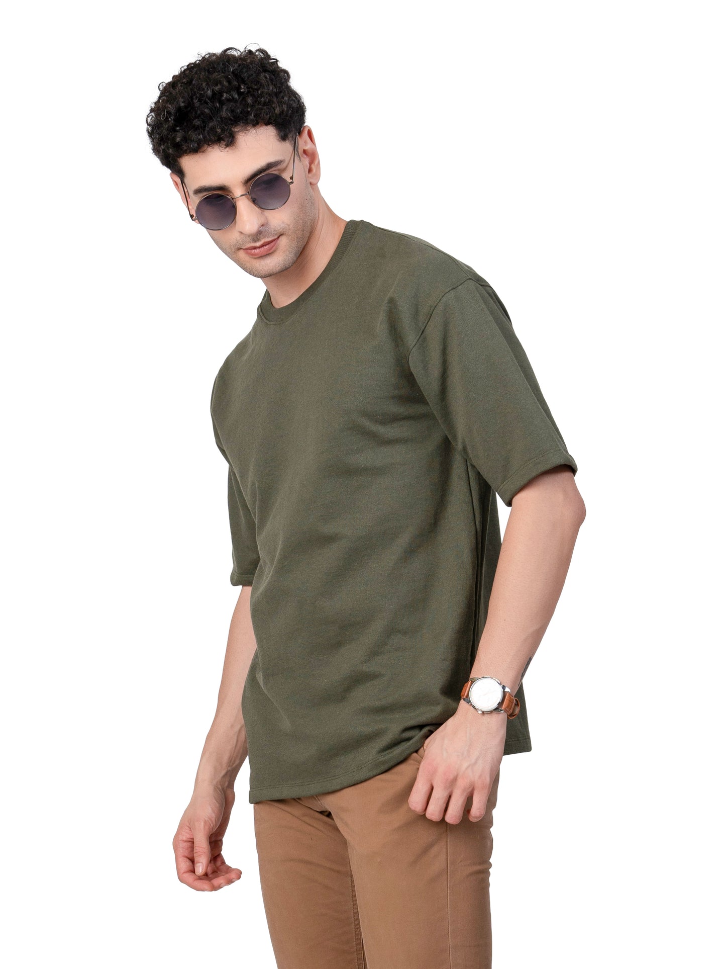 Men's OLIVE GREEN Oversized Baggy Fit T-Shirt