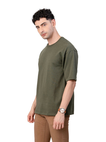 Men's OLIVE GREEN Oversized Baggy Fit T-Shirt