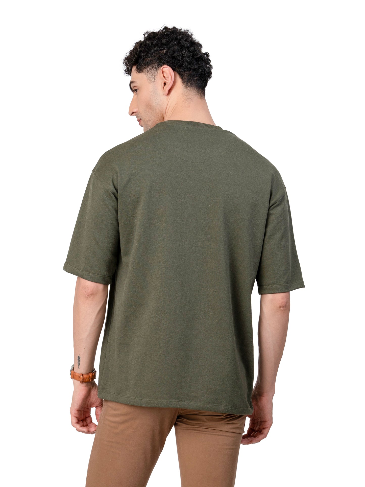 Men's OLIVE GREEN Oversized Baggy Fit T-Shirt