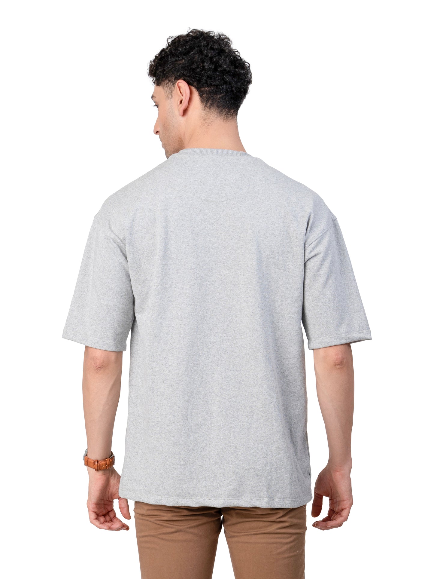 Men's GREY MELANGE Oversized Baggy Fit T-Shirt