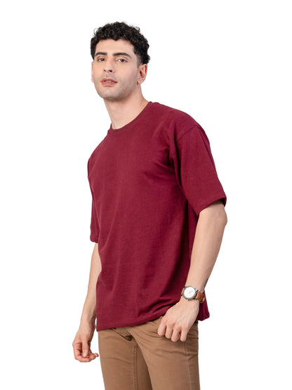 Men's MAROON Oversized Baggy Fit T-Shirt