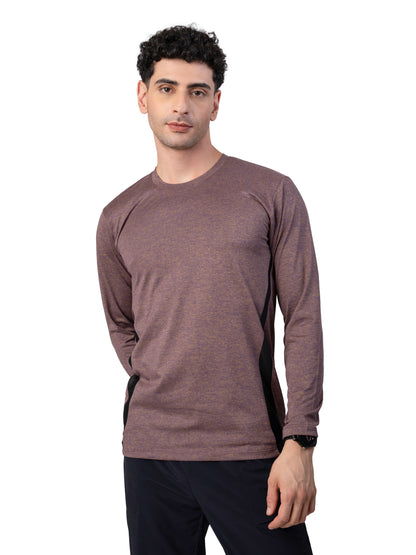 Men's COPPER MELANGE Full Sleeve Activewear T-SHIRT