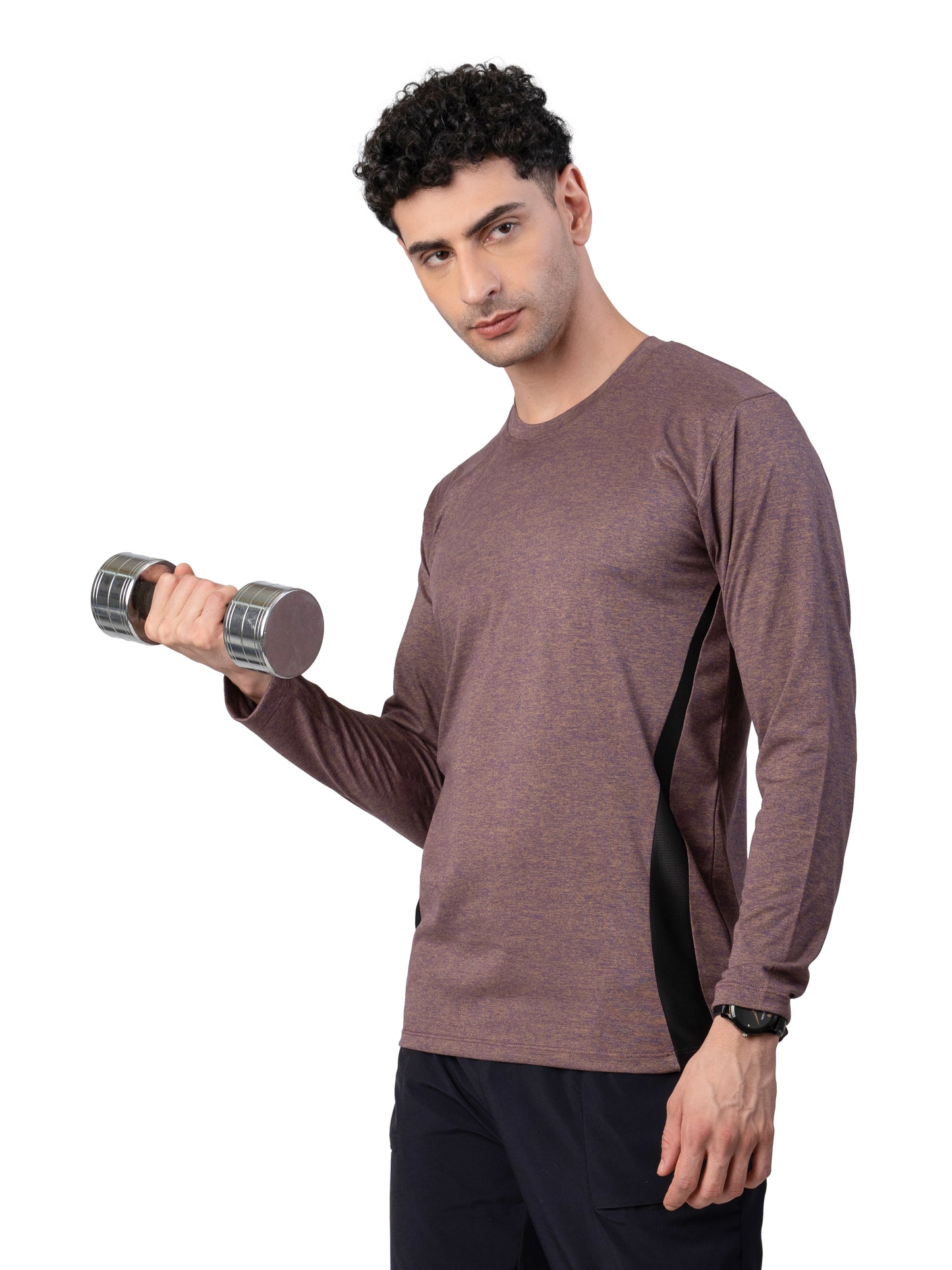 Men's COPPER MELANGE Full Sleeve Activewear T-SHIRT