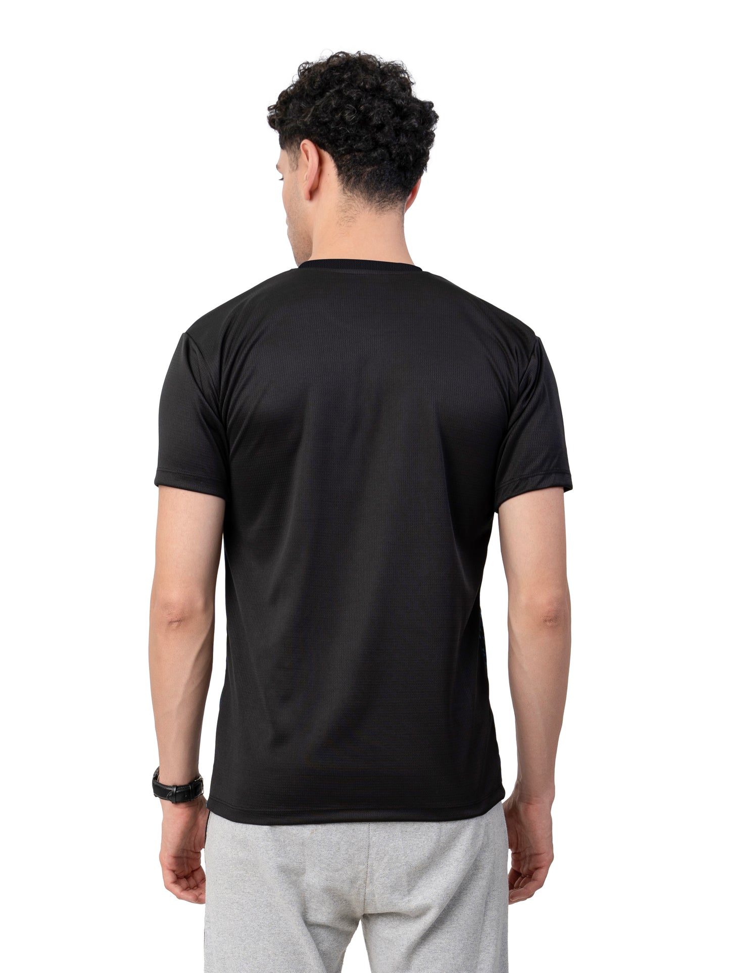 Men's BLACK Half Sleeve Polyster T-SHIRT