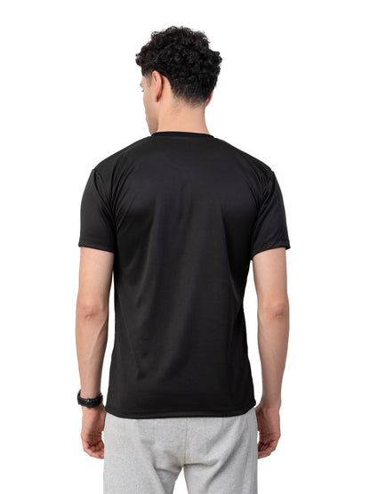 Men's BLACK Half Sleeve Polyster T-SHIRT