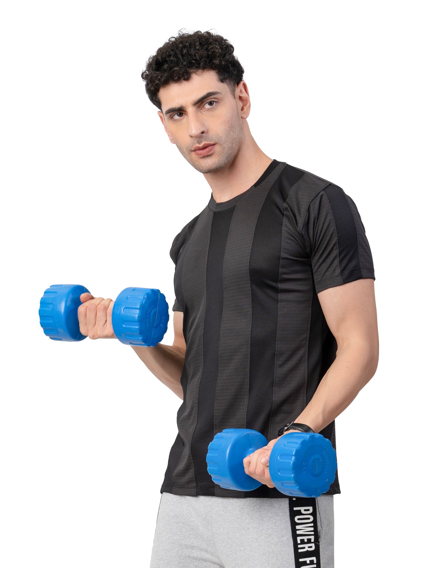 Men's CHARCOAL BLACK Active Wear T-SHIRT