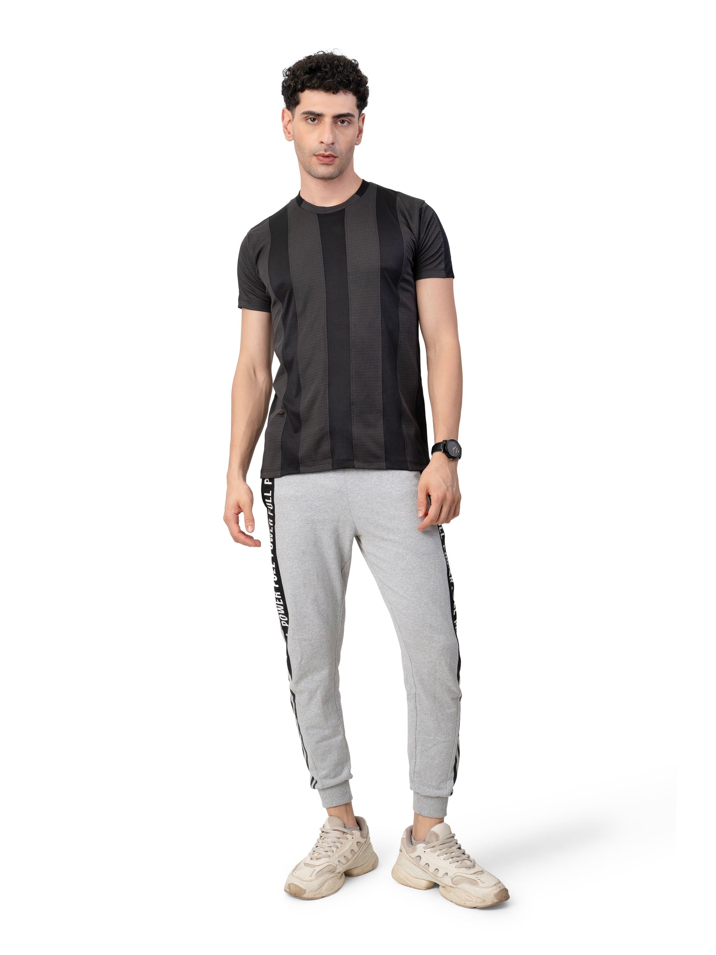 Men's CHARCOAL BLACK Active Wear T-SHIRT