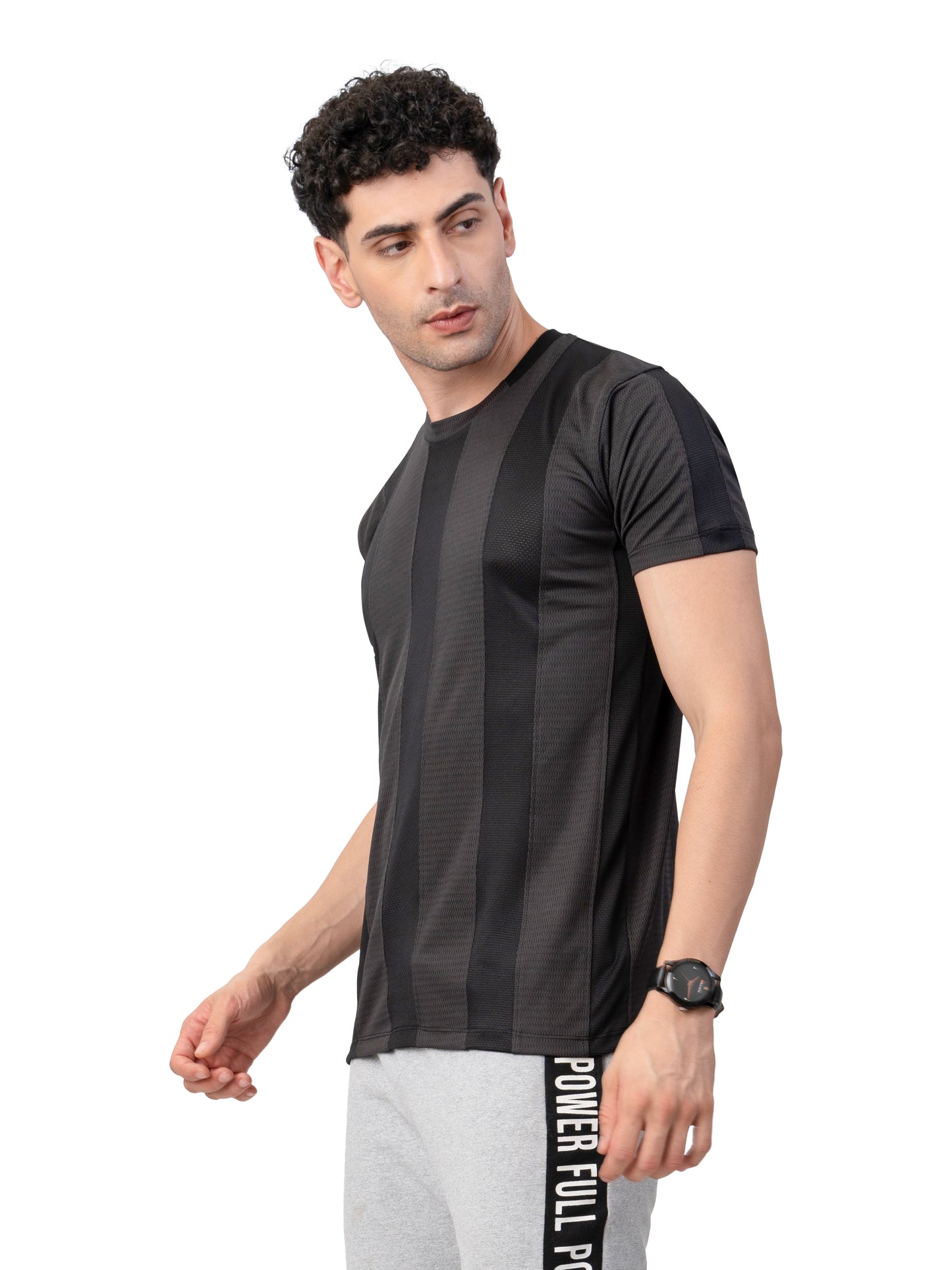 Men's CHARCOAL BLACK Active Wear T-SHIRT