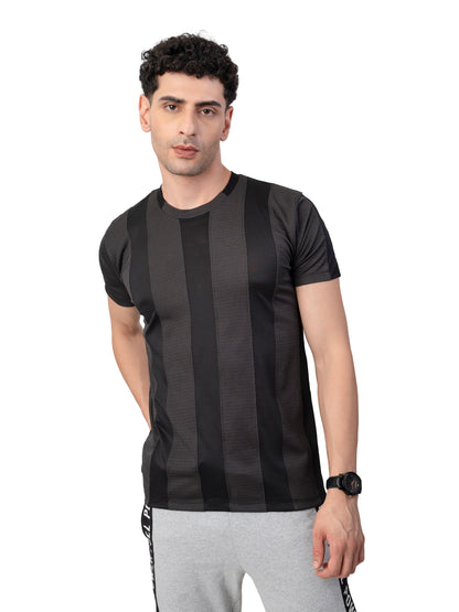 Men's CHARCOAL BLACK Active Wear T-SHIRT