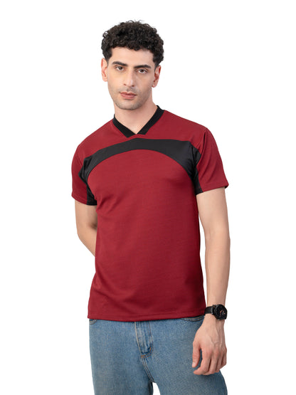 Men's MAROON Crown Knitted T-SHIRT