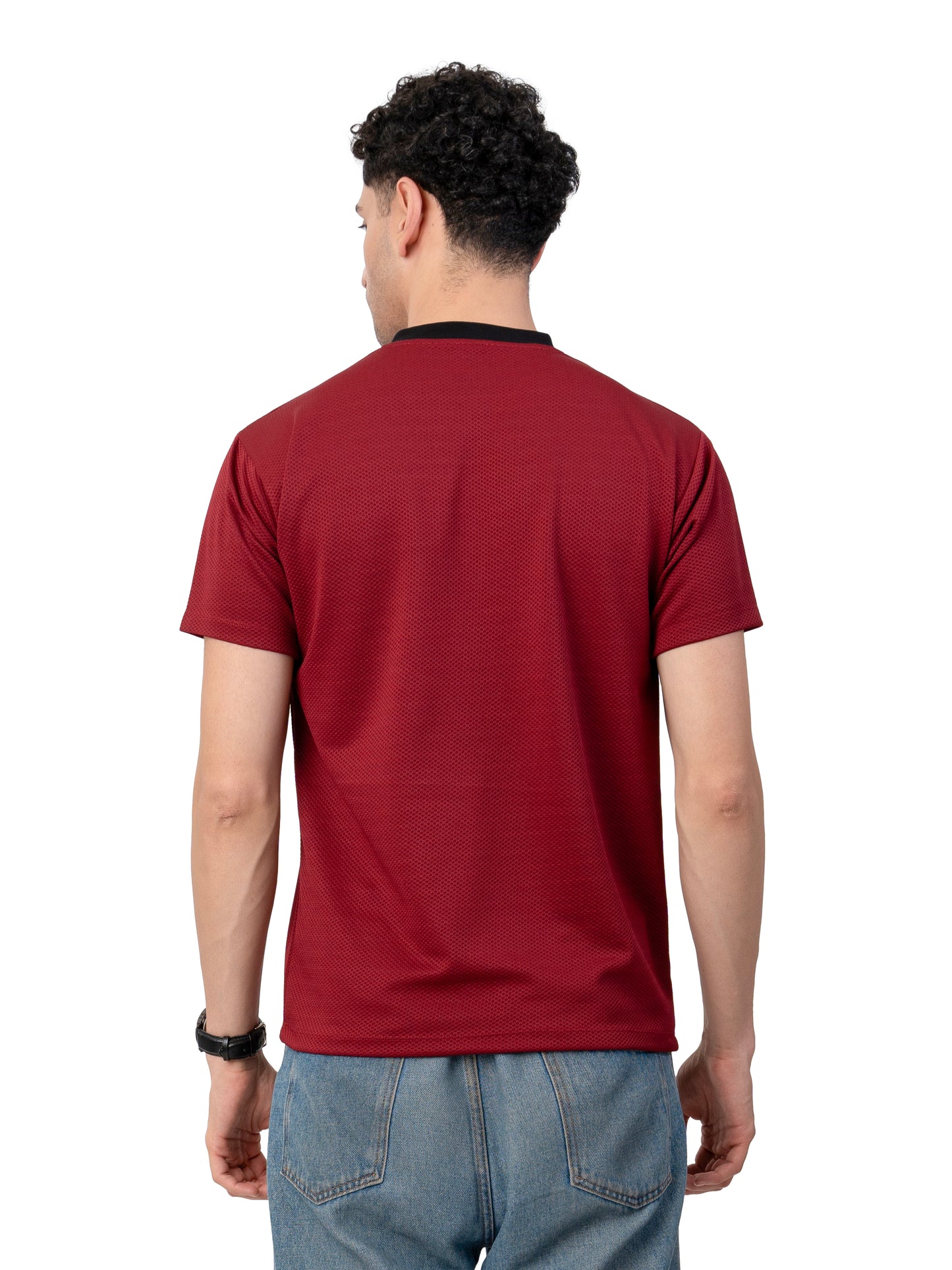 Men's MAROON Crown Knitted T-SHIRT